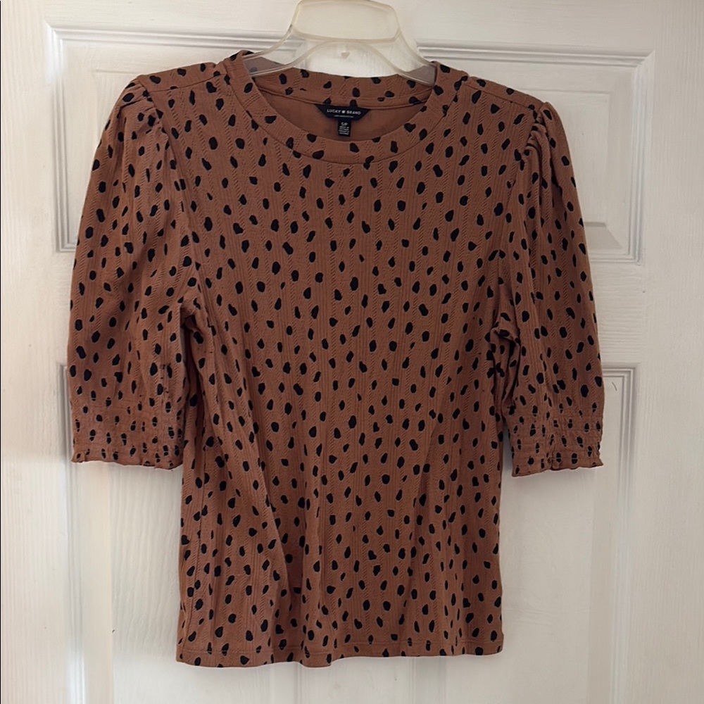 Brown Polka Dot Women's Top